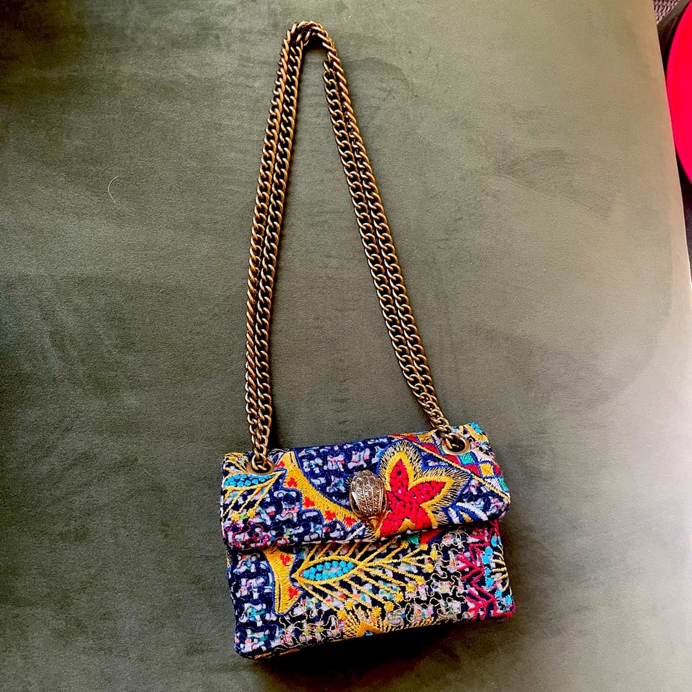 Kurt Geiger colorful peacock embroidered handbag